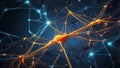 Vibrant abstract visualization of a complex neural network with interconnected nodes Royalty Free Stock Photo