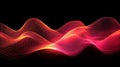 Abstract Glowing Red Sound Wave Equalizer Grid. Futuristic Digital Terrain Mesh Visualization on Black Background Royalty Free Stock Photo