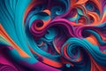 A vibrant, abstract wall of swirling textures generated by Ai Royalty Free Stock Photo