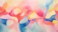 Vibrant Abstract Watercolor Swirls In Soft Cubism Style