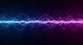 A vibrant abstract waveform glowing with neon colors against a dark background Royalty Free Stock Photo