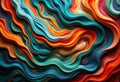 Vibrant abstract waves of colorful paper create a stunning visual texture Royalty Free Stock Photo