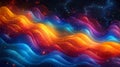 Vibrant abstract waves in cosmic space. Dynamic flow of color and energy Royalty Free Stock Photo