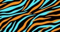 Vibrant Abstract Zebra Stripes Pattern in Orange and Teal Royalty Free Stock Photo