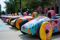 Vibrant Abstraction: Suburban Soapbox Derby Champion\'s Artistic Patterns