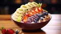 Vibrant acai bowl with colorful toppings