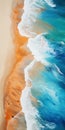 Vibrant Aerial Illustration Of Sand And Ocean Waters In 8k Resolution