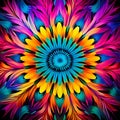 Vibrant Aerial Kaleidoscope with Feathers