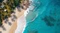 A vibrant aerial view of a tropical beach. AI Generative Royalty Free Stock Photo