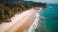 A vibrant aerial view of a tropical beach. AI Generative Royalty Free Stock Photo