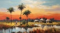 Vibrant African Landscape Paintings On Canvas: Acrylic Art By Nicki Minaj