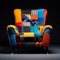 Vibrant Afrofuturism Inspired Hutch Armchair With Luxurious Fabrics Royalty Free Stock Photo