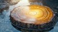 Vibrant agate slice with concentric rings