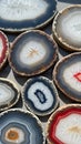 Vibrant Agate Slices on Display Royalty Free Stock Photo