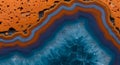 Vibrant Agate Stone Texture with Blue and Brown Banding Pattern Royalty Free Stock Photo