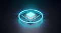 Futuristic CPU Processor Glowing on Circuit Board for Global Technology and Data Solutions Royalty Free Stock Photo