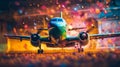 Vibrant Airplane Implosion: Stunning Sony A9 Photoshoot with Volumetric Lighting