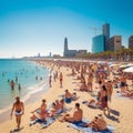 Vibrant and Alluring Barcelona Beach Scene Royalty Free Stock Photo