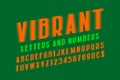 Vibrant alphabet with numbers and currency signs. Orange glowing vibrant font. Isolated english alphabet