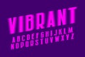 Vibrant alphabet. Pink shades artistic font. Isolated english alphabet