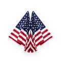 American Flag Draped on White Background Royalty Free Stock Photo