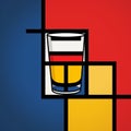 Vibrant American Ipa Logo With Mondrian-inspired Colors