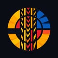 Vibrant American Wheat Logo Inspired By Mondrian - Ndebele Art Style