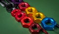 Vibrant Anodized Nuts for Customization Royalty Free Stock Photo