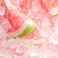 Refreshing Watermelon Slices with Ice Cubes Royalty Free Stock Photo