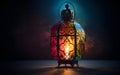 Vibrant Arabic Lantern. Ramadan Kareem background concept. Generative AI