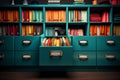 Vibrant archive cabinet, organized with colorful folders and important documents