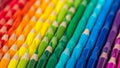 Vibrant Rainbow Colored Pencils Spectrum Background Creative Art Supplies for Education Design Royalty Free Stock Photo
