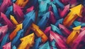A vibrant array of colorful arrows pointing upward, symbolizing growth and progress Royalty Free Stock Photo