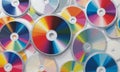 vibrant array colorful CD cases, arranged in grid-like pattern, creates visually striking and Royalty Free Stock Photo
