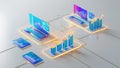 A Vibrant Array of Colorful Smartphones Displaying Diverse Screen Designs and Bright Hues Creating a Dynamic and Engaging