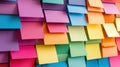 An array of colorful sticky notes arranged in a grid provides an interesting visual display. Royalty Free Stock Photo