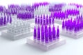 Vibrant Array of Colorful Vials in Modern Scientific Laboratory Setting. Royalty Free Stock Photo