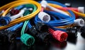 A Vibrant Array of Colorful Wires Illuminating a Tabletop