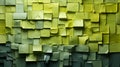 A wall of green and yellow cubes