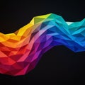 A vibrant array of intersecting geometric shapes forms a colorful wave against a Royalty Free Stock Photo