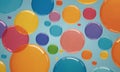 vibrant array multicolored bubbles floats against light blue backdrop, creating playful and dynamic visual Royalty Free Stock Photo