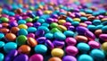 Vibrant array of multicolored candy-coated chocolate drops Royalty Free Stock Photo