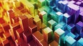 A vibrant array of multicolored 3D cubes creating a visually striking abstract pattern. Generate by AI Royalty Free Stock Photo