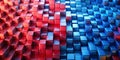 A vibrant array of red to blue gradient cubes creating a mesmerizing geometric pattern Generative By AI Royalty Free Stock Photo