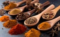 A vibrant array of spices and herbs.
