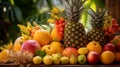Vibrant Array of Tropical Fruits - Nature\'s Palette