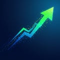 A vibrant arrow graphic symbolizing growth or progress, featuring a zigzagging blue Royalty Free Stock Photo