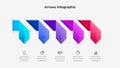 A vibrant arrow infographic design using a gradient color scheme, perfect for business presentations, data visualization, and step