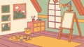 Vibrant Art Studio with Easel - Inspiring Creative Expression, vector design Generative AI Royalty Free Stock Photo