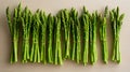 Vibrant asparagus spears on minimalist wooden board, sharp focus fujifilm xt4 f 5.6